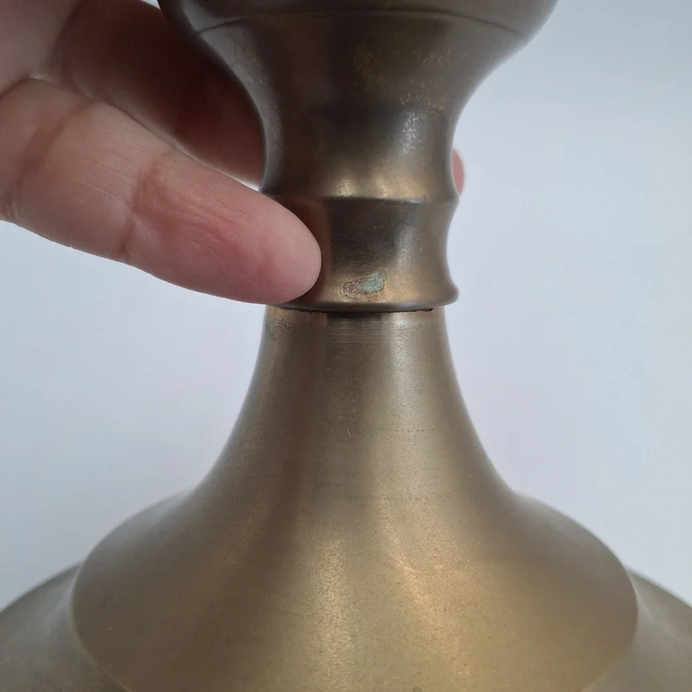 Vintage Solid Brass Candlestick Holder Heavy Taper Candle Stand Mid Century 6.5